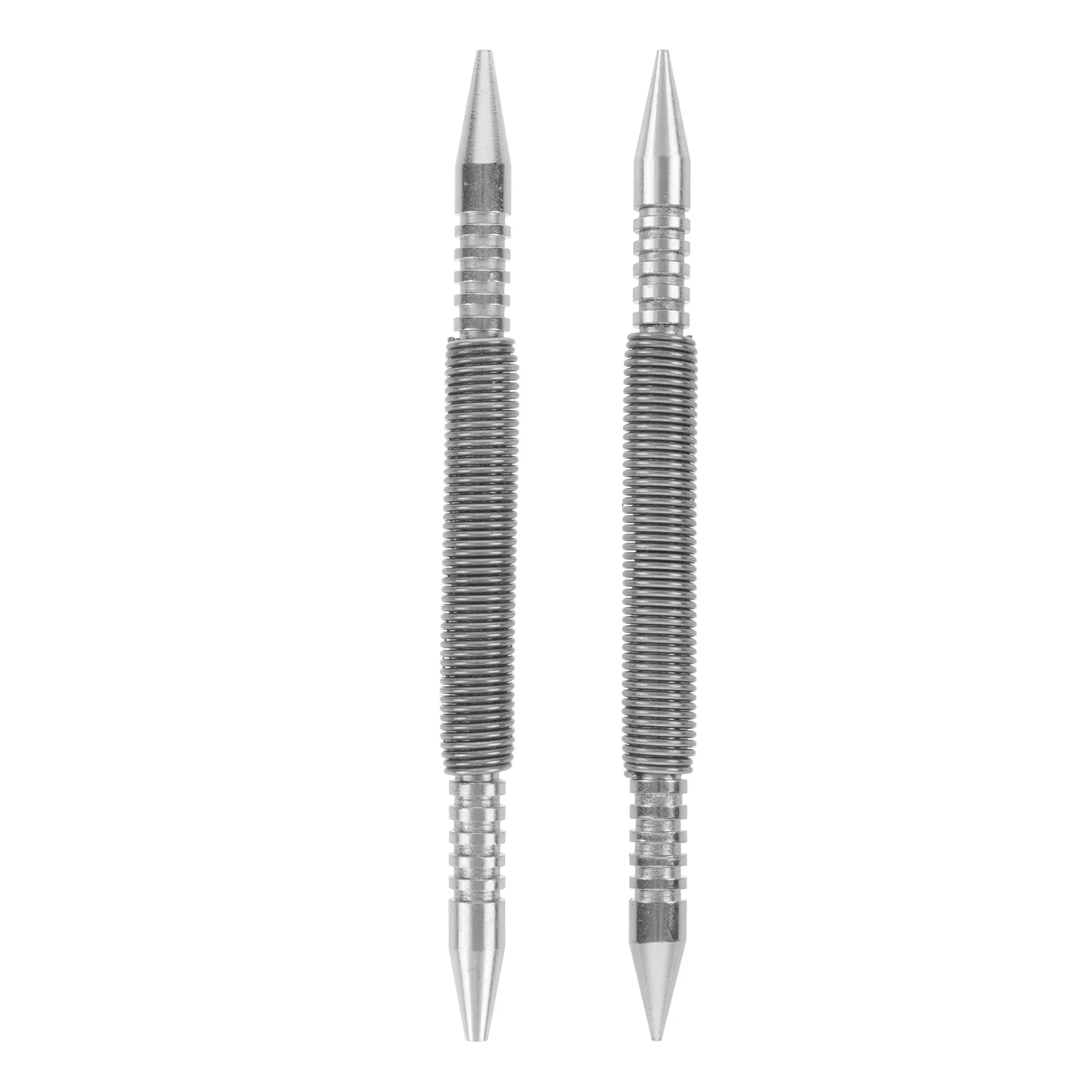2Pcs Spring Nail Punch Set Compact Lightweight Hammerless Spring Loaded Nail Set for Wood Metal Glass Precise Positioning Punch