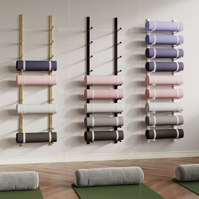 Multilayer Wall Shelf Iron Yoga Mat Storage Rack Gym Equipment Sorting Rack Indoor Layered Design Sports Equipment Display Stand 4