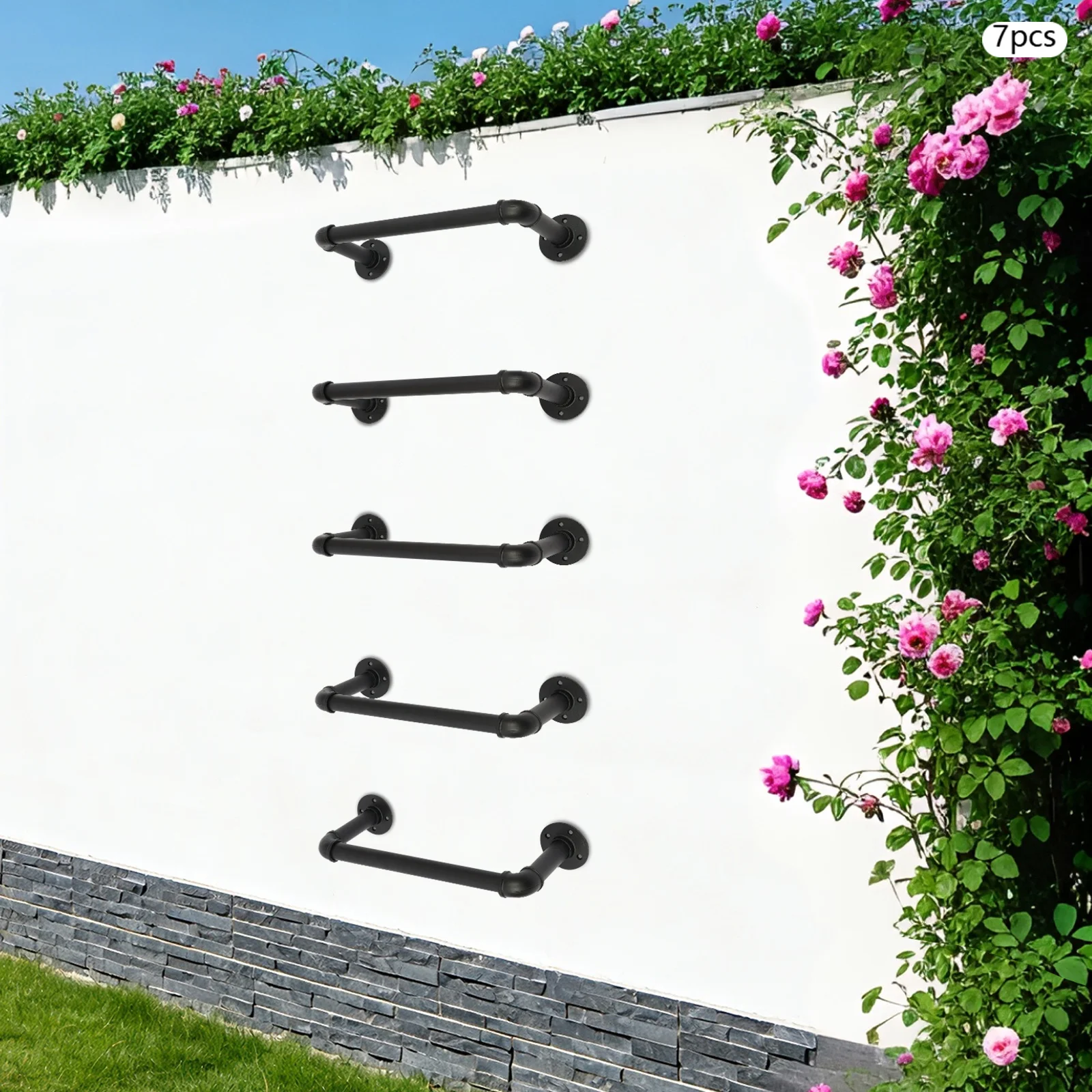

Wall Mounted Ladder, Emergency Escape Ladder, 7 Pack 41*15cm/16.1*6in Wall Mounted Ladders Suitable For Climbing, Hanging, For Two-Story Windows In Emergencies
