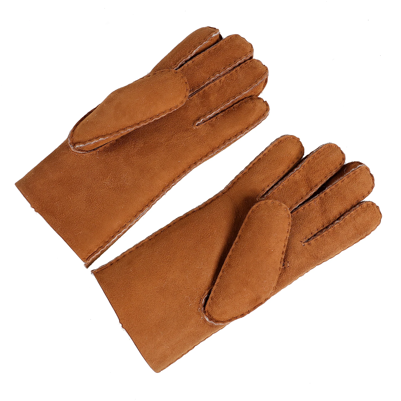BOONJOVIA Unisex Winter Genuine Shearling Wool Gloves Cold Weather Leather Glove Handmade Thick Soft Warm