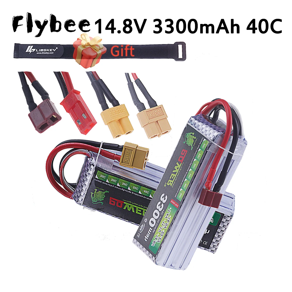 

LiPo аккумуляторная батарея 4S 3300 мАч 40C 14,8 В для RC FPV гоночного автомобиля, дрона, квадрокоптера, аккумуляторы с разъемом XT60, разъем Deans T