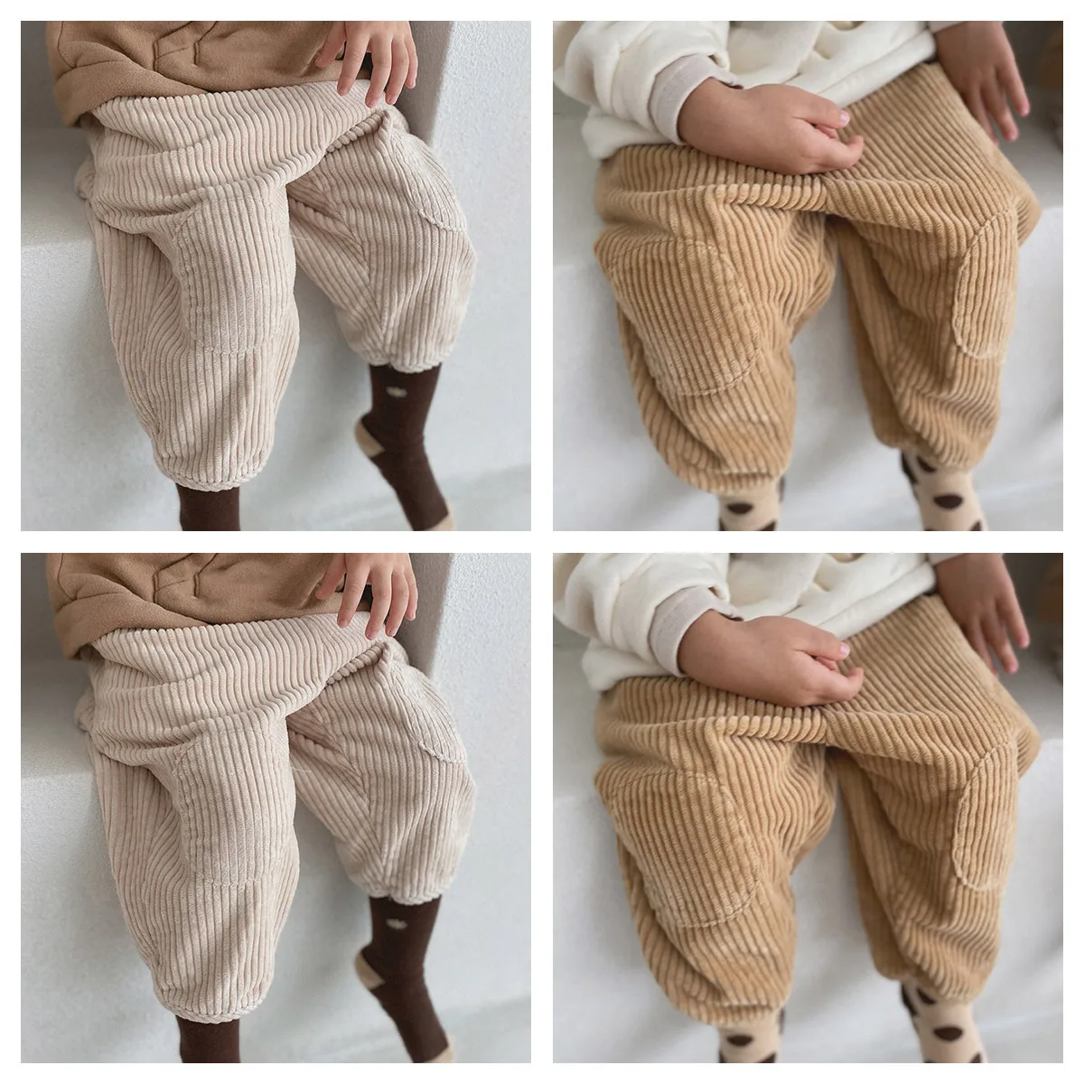 2023 Baby Korean Style Pants Autumn Winter Padded Corduroy Boy\'s Pants Kids Corduroy Trousers Toddler Children Long Pants