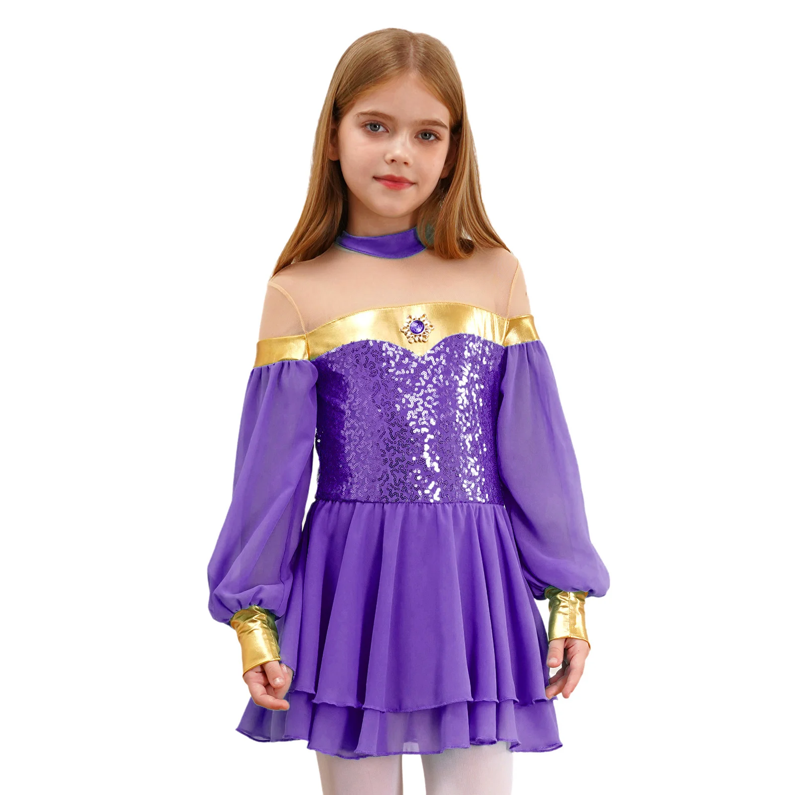 Girls Sequins Arabian Princess Dress Kids Halloween Cosplay Costume Dancewear Children Pageant Carnival Party Belly Dance Outfit