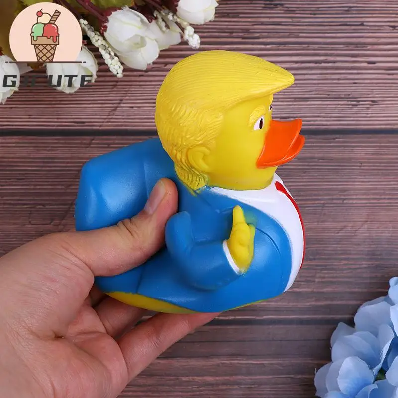 New Water Toy Shower Duck Child Bath Float Toy Cartoon Trump Duck Bath Shower Water Floating US President Rubber Duck Baby Toy