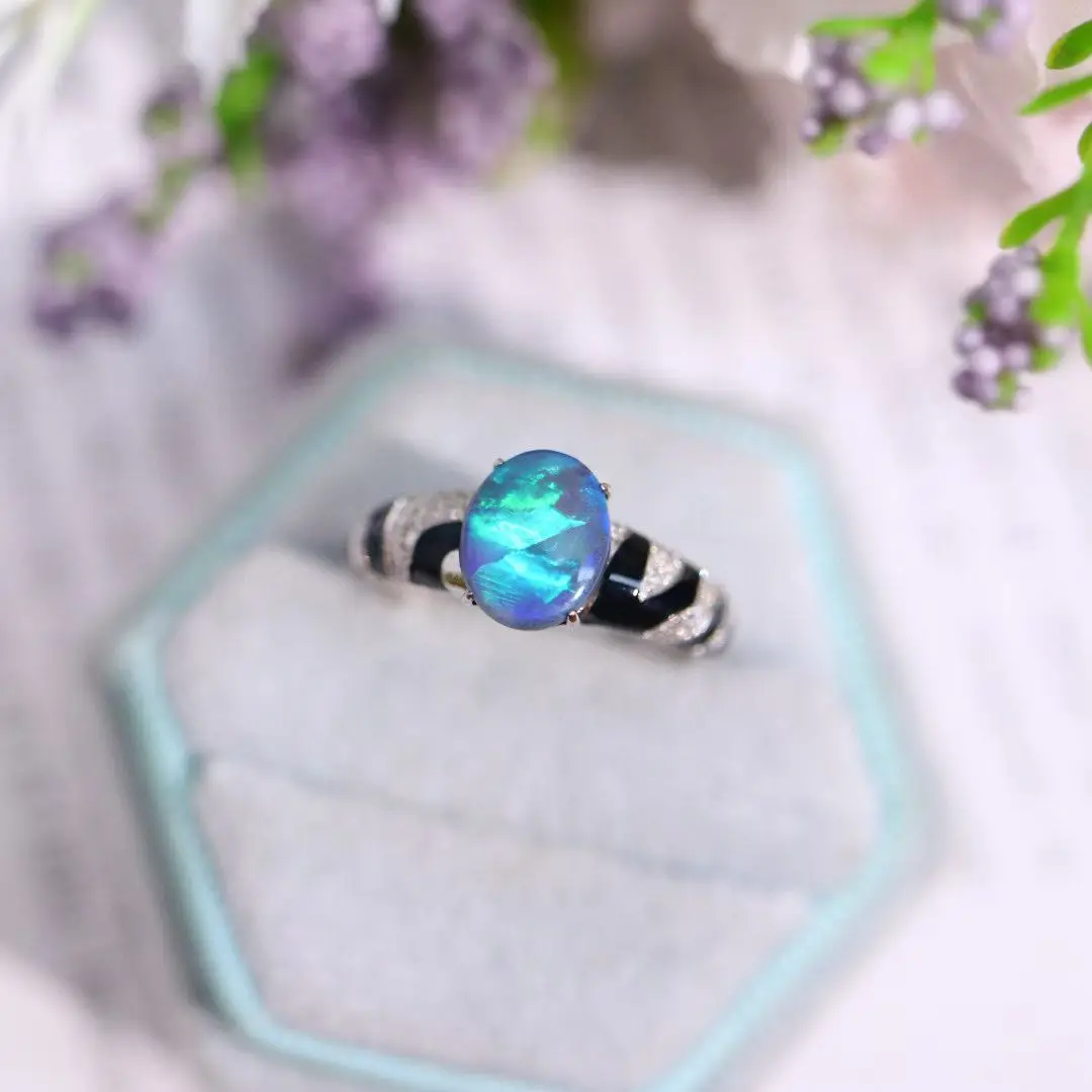 Byzantium One Of A Kind Jewelry PT900 Real Platinum 1.14ct Natural Fire Opal Genuine Diamond Band Rings Unisex High Jewellery