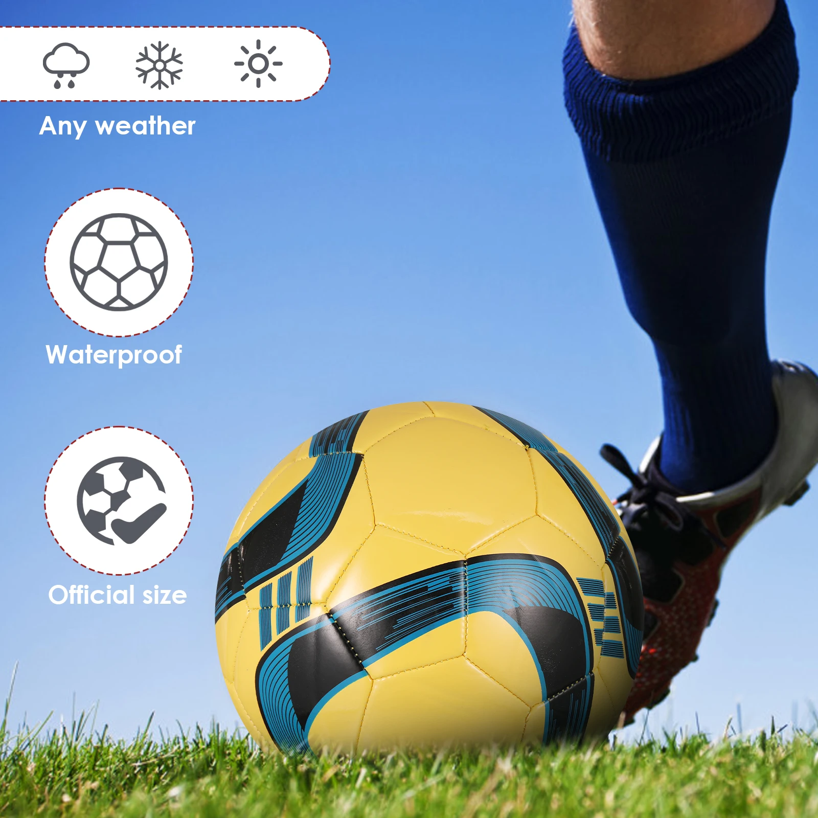 ลูกฟุตบอลอย่างเป็นทางการขนาด 5 World ฟุตบอลทีมการฝึกอบรม Footy Ball PVC เย็บ Ballon De Foot Match Balls สําหรับเด็ก