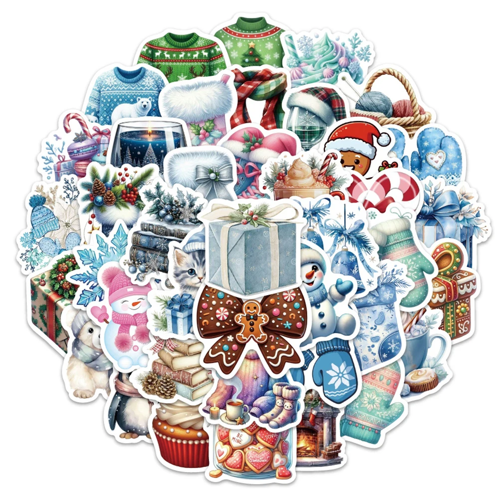10/30/54 stücke Cartoon Retro Winter Weihnachten Aufkleber Ästhetische Graffiti Aufkleber DIY Scrapbooking Kühlschrank Telefon Nette Tiere Aufkleber