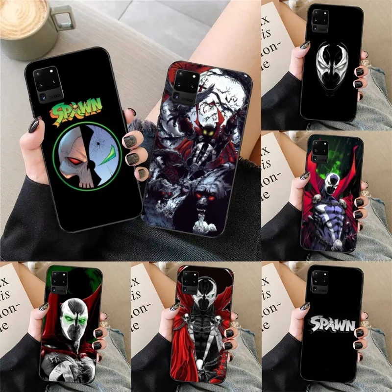 Smart Spawn Mobile Phone Case for Samsung Galaxy S23 S22 S21 S10 S9 S8 Plus Ultra Black Soft Phone Cover Funda