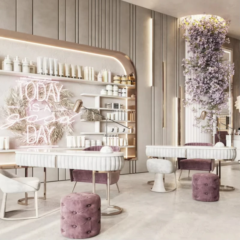 

Navia salon sofa set free foot bath shop decoration design with ulterior motives Nordic creative leisure reception beauty salon