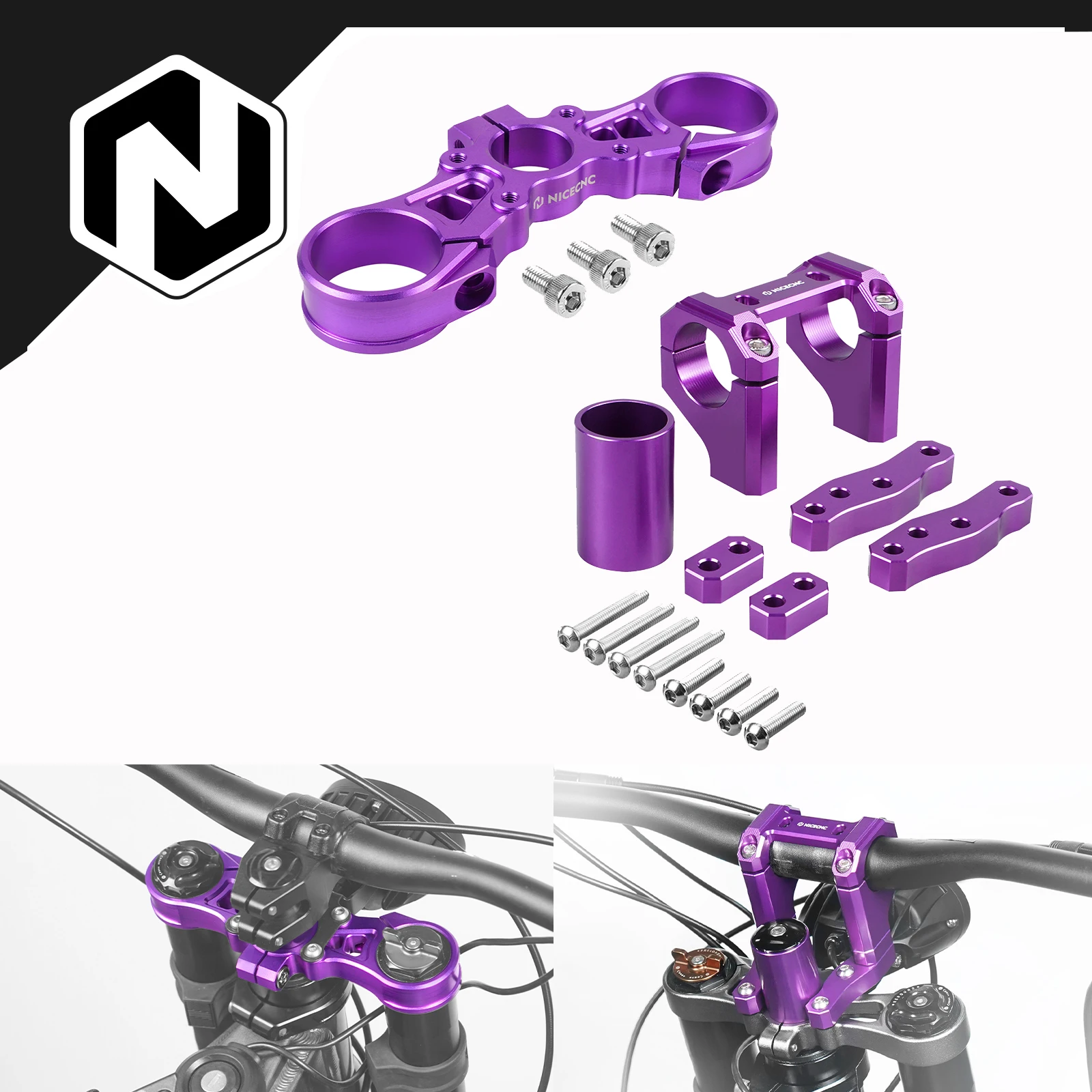 

NICECNC For Surron light bee X light bee S Electric Bike Upper Triple Clamp Top Link & Front Handlebar Bar Riser Mount Bracket