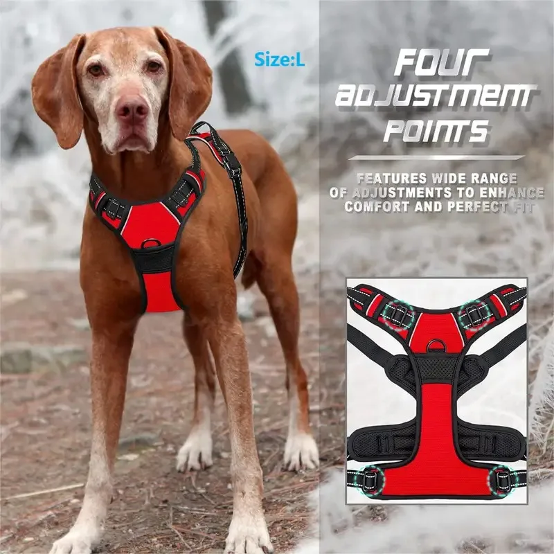 

Heavy Duty No Pull Dog Harness with Front Clip and Easy Control Handle Reflective Large Dog Walking Vest for Medium Big Dogs