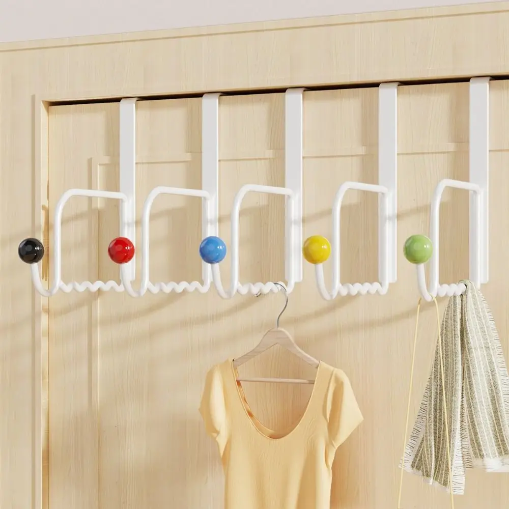 3 szt. Wieszaki na płaszcze z kutego żelaza ceramiczny hak z koralikami bez dziurkacza nierdzewny hak tylny drzwi bezszwowy wieszak na drzwi biuro