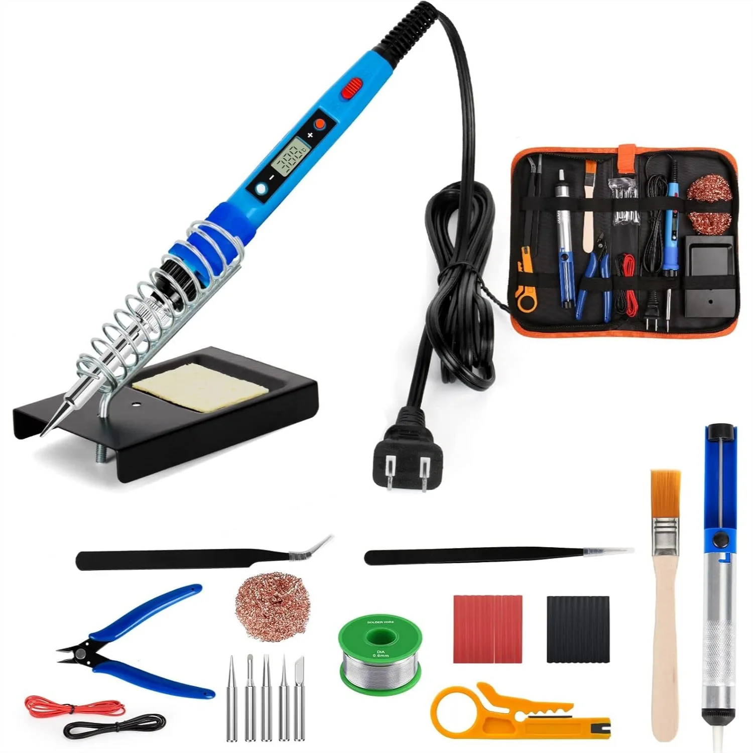 

80W Soldering Iron Kit with LCD Display, 39-in-1 Adjustable Temperature Welding Tool for Electronics Repair