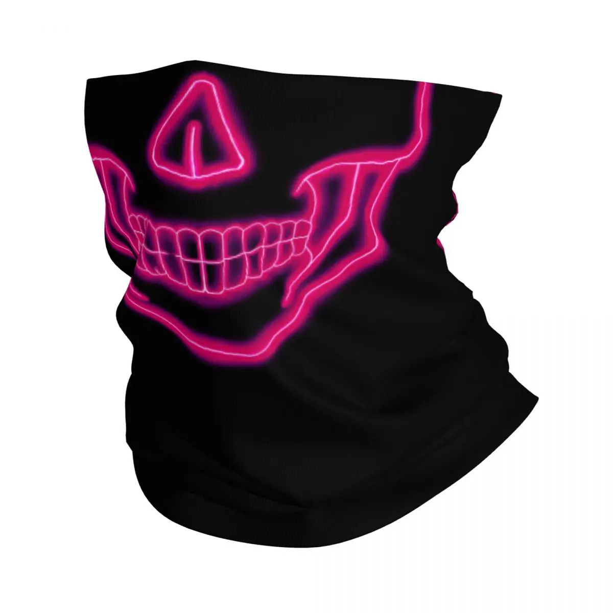 Skull Neon Bandana Neck Gaiter Skeleton Death Gothic Horror Goth Balaclavas Wrap Scarf Warm Headband Fishing for Men Women Adult