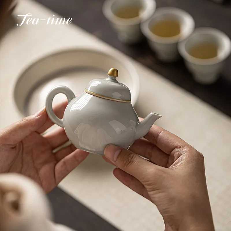 

130 мл китайский античный керамический чайник в стиле ретро в форме груши, чайный набор, бытовой Стандартный чайный набор, чайник, мини-чайник, чайник для приготовления чая