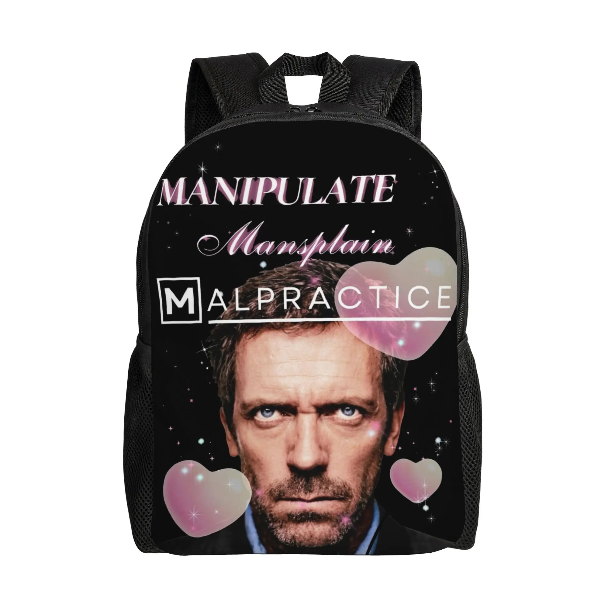Mochila Manipulate Mansplain Malpractice House MD Dr Gregory House, mochilas elegantes, mochilas escolares unisex para estudiantes, mochila escolar