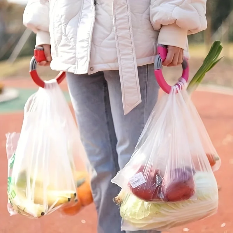 2pc Ergonomic Grocery Bag Handle - Non-Slip Comfort Grip for Heavy Shopping Bags, Reusable Plastic Bag Saver with Secure Hold