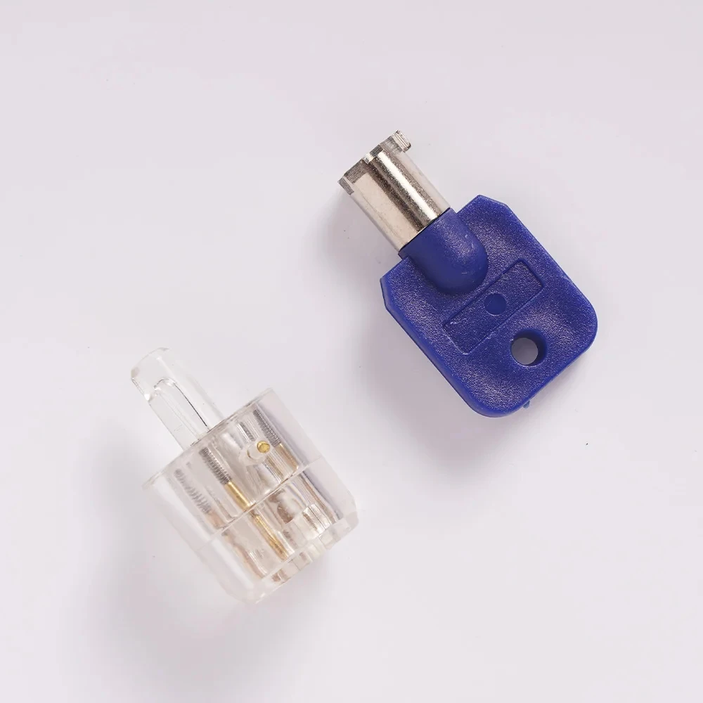 1PCS  7 Pin Lock Transparent Tubular Lock  Practice View Padlock Training Skill For Locksmith