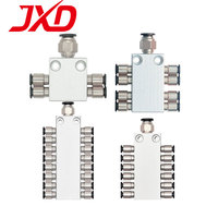 JXD 1 IN 4 6 8 10 12 OUT One Touch Metal Air Distributor Quick Pneumatic Fitting Joint