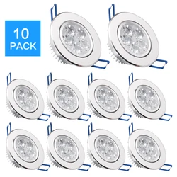 10 Pack/lot 3-25 Jour Tout Aluminium LED Spot LED Downlight Dimmable Lumineux Encastré Décoration Plafonnier 110V 220V AC85-265V