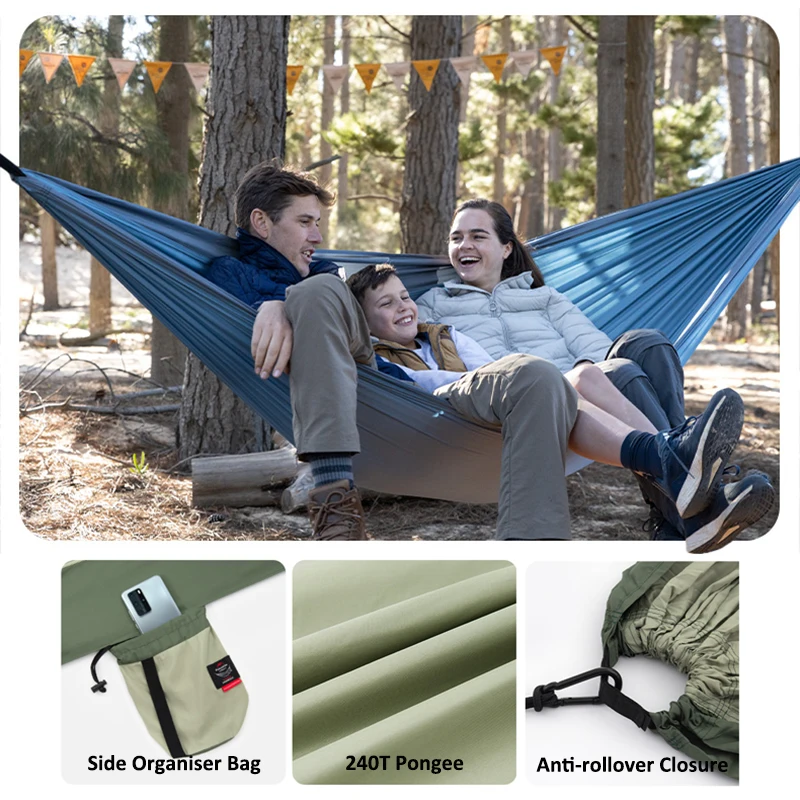 Naturehike Portable 240T Pongee Hammock Single and Double Person Outdoor Camping Hiking Garden Hammock Swing Hanging Bed