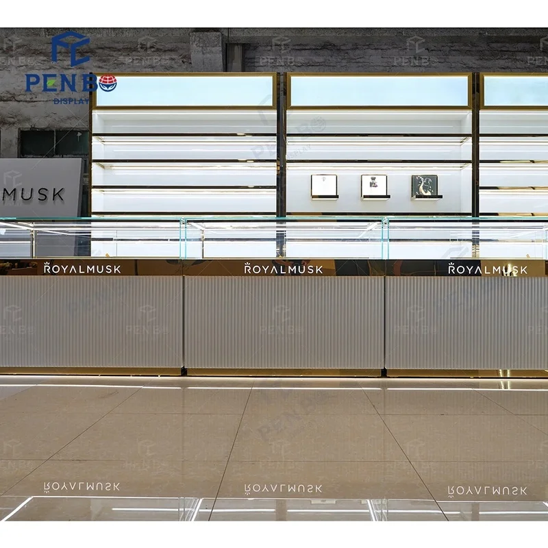 custom.Perfume Store Interior Design Full Project Solution with Custom Display Cabinets Glass Counters and Fixtures
