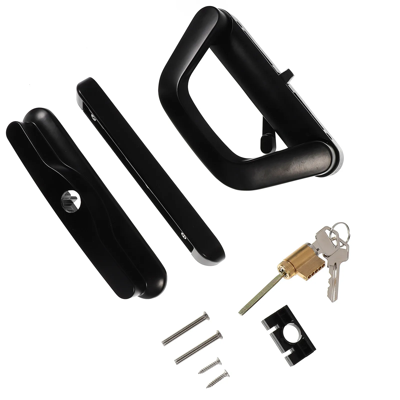 Zinc Alloy Sliding Door Lock for Glass Door Users to secure patio door locking with key black 1 set