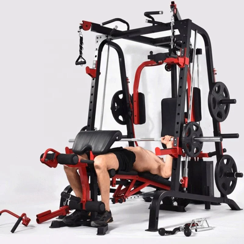 

Commercial Squat Rack Multi Functional Strength Training Equipment Gym Smith Machine for Household