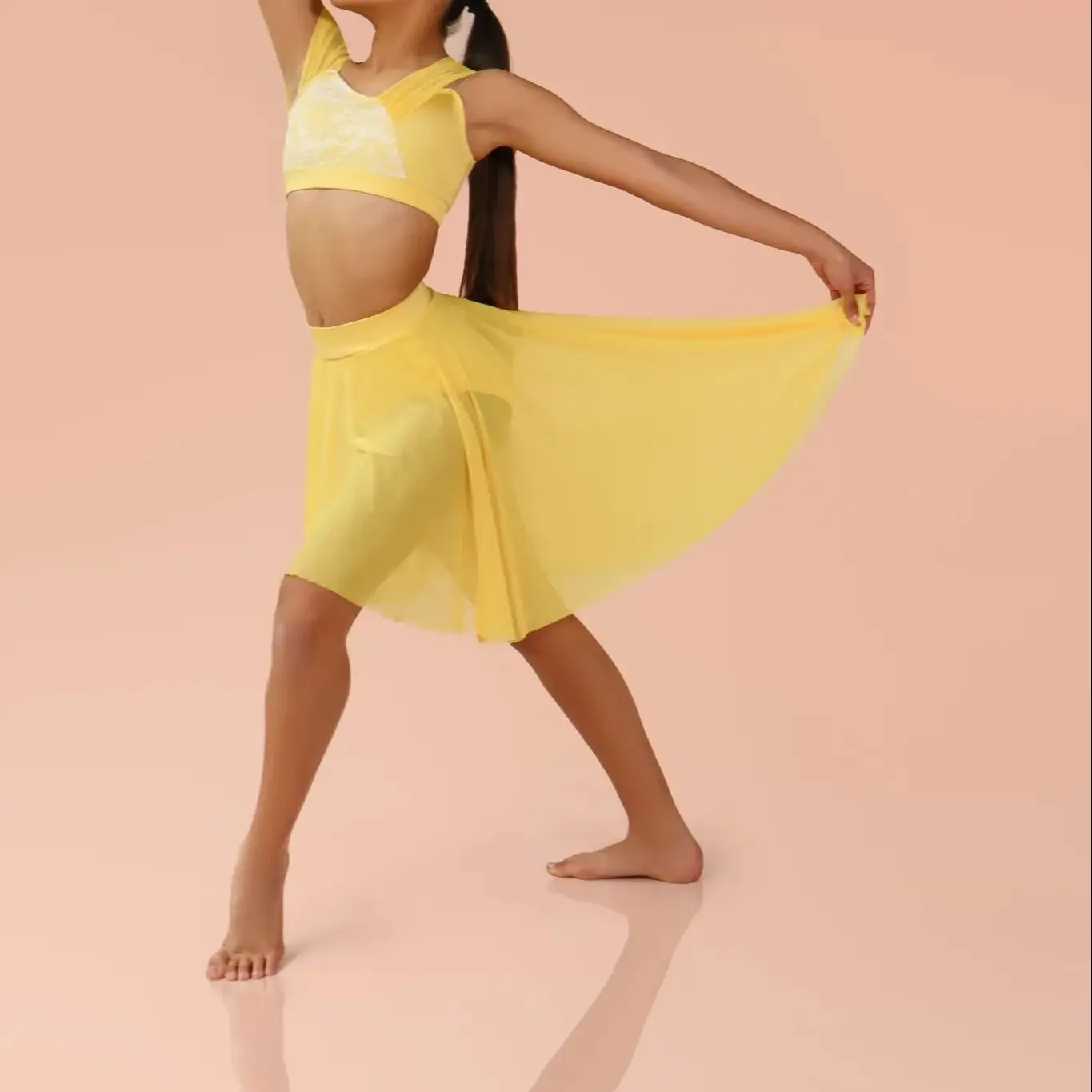 Nieuwe danskostuum professionele jazzdansjurk