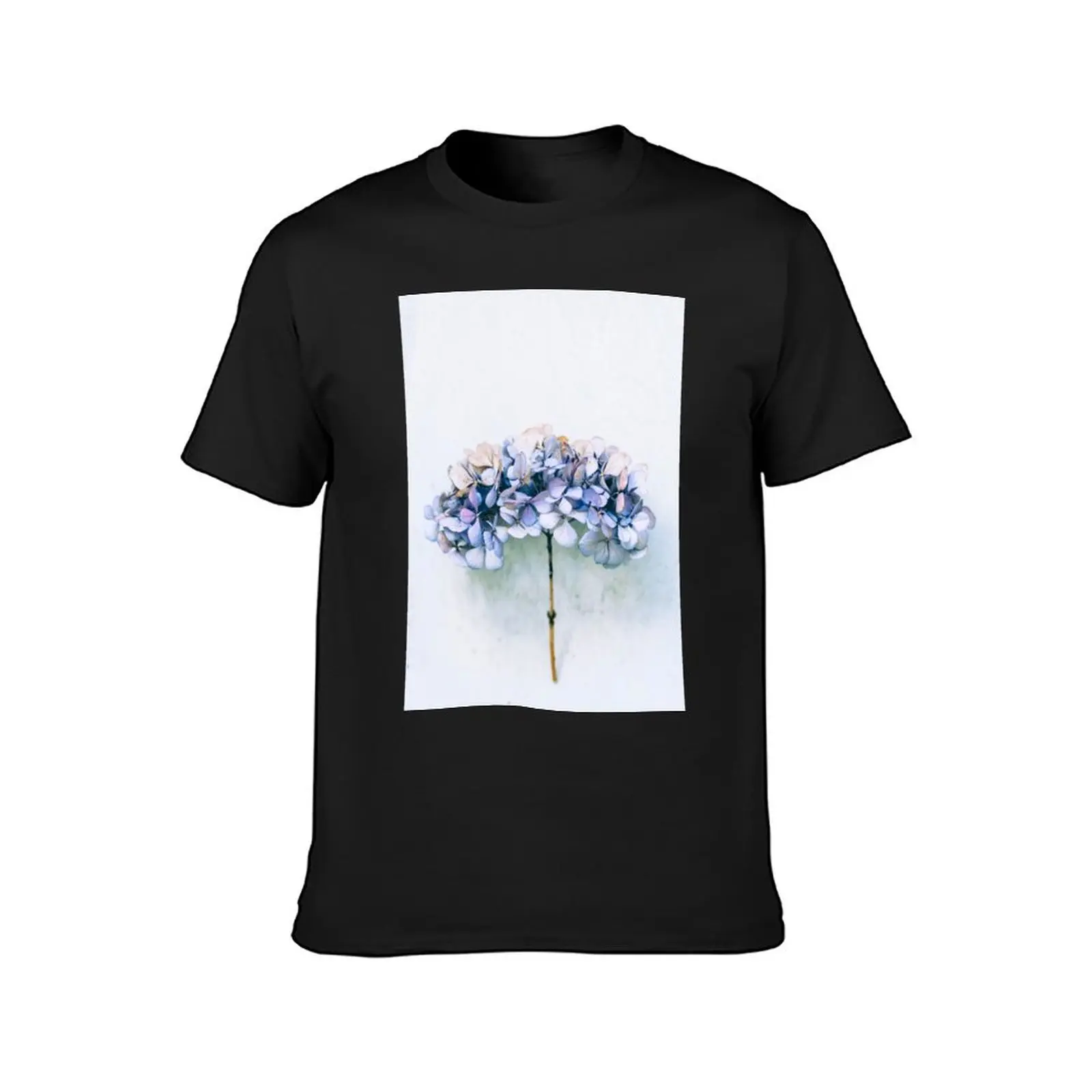 Delicate Hydrangea T-Shirt blacks Aesthetic clothing plus sizes Short sleeve tee mens workout shirts