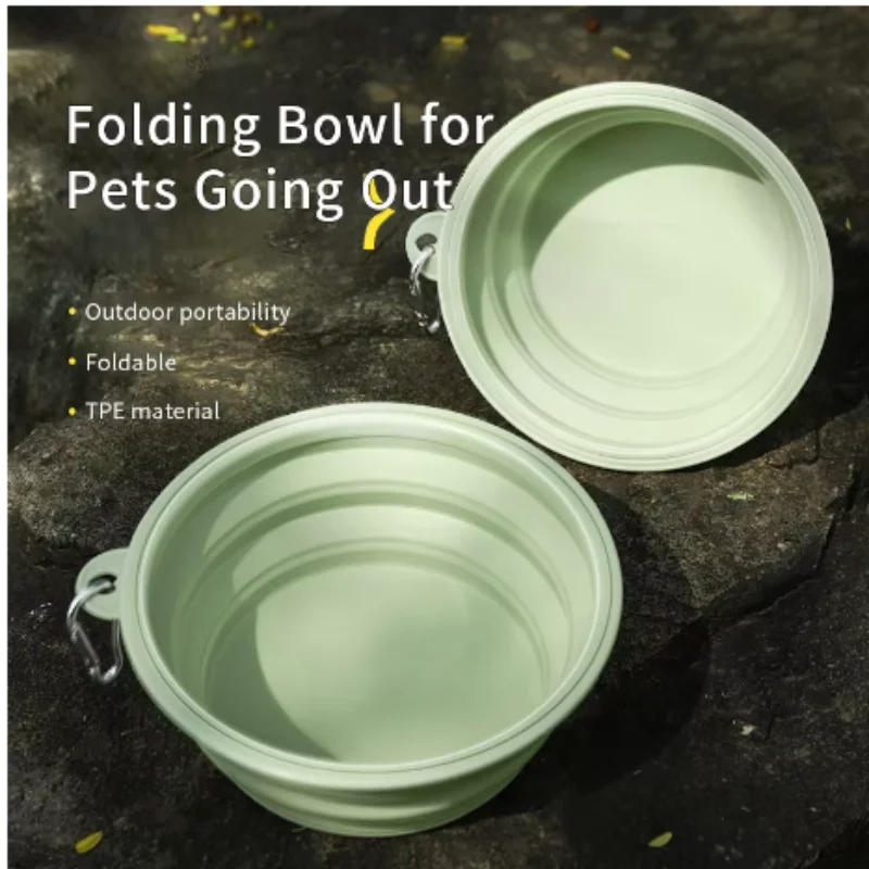 350/650ml Pets Go Out Folding Bowls for Dogs Outdoor Drinking Bowls for Dogs Portable Silicone Bowls Folding Cat Bowls Dog Bowls