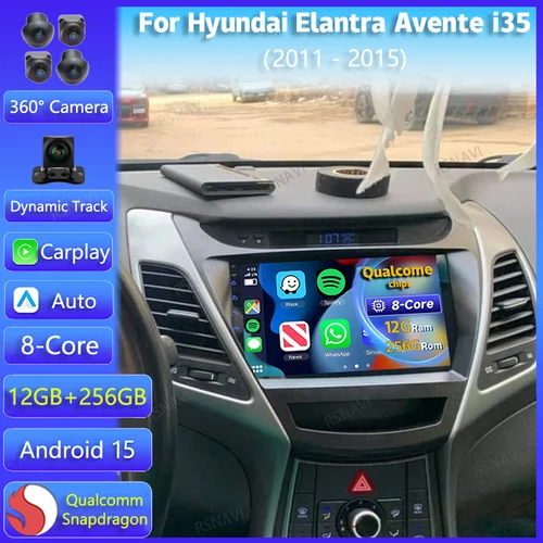 Android 15 Carplay Auto para Hyundai Elantra I35 2011 2012 2013 2014 2015 Radio de coche reproductor Multimedia GPS WIFI + 4G BT 2 Din estéreo