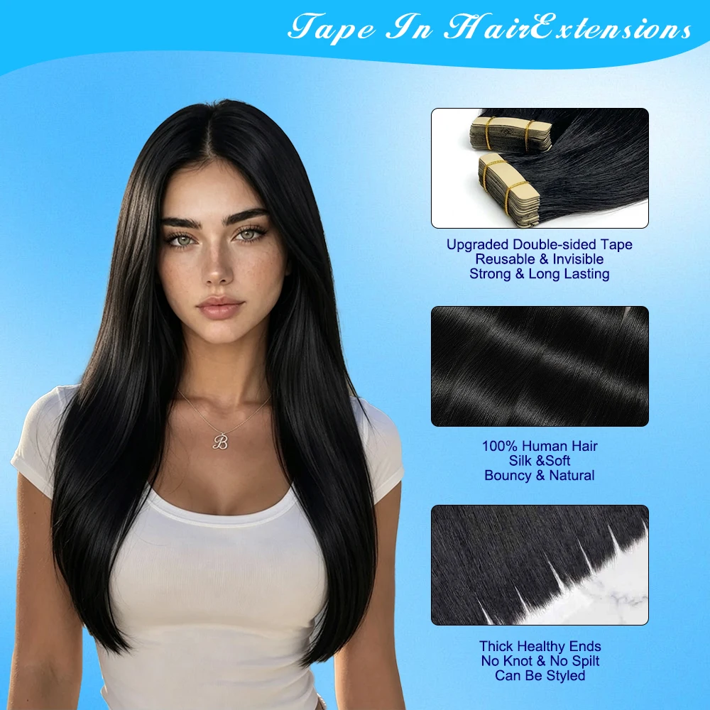 63 Stück/3 Packungen Tape-in-H – Invisible Tape In Extensions Real Hair Bewertung und Preis