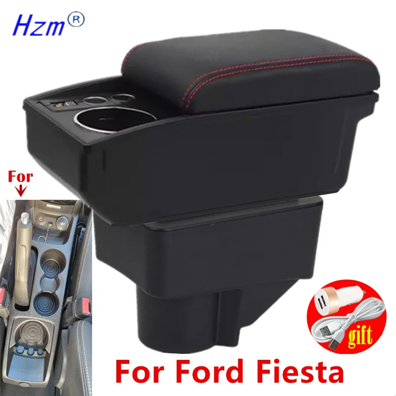 Für Ford Fiesta Armlehne Box Für Ford Fiesta 3 2011-2018 Auto Armlehne Lagerung Box tasse halter Gewidmet Retrofit auto Zubehör