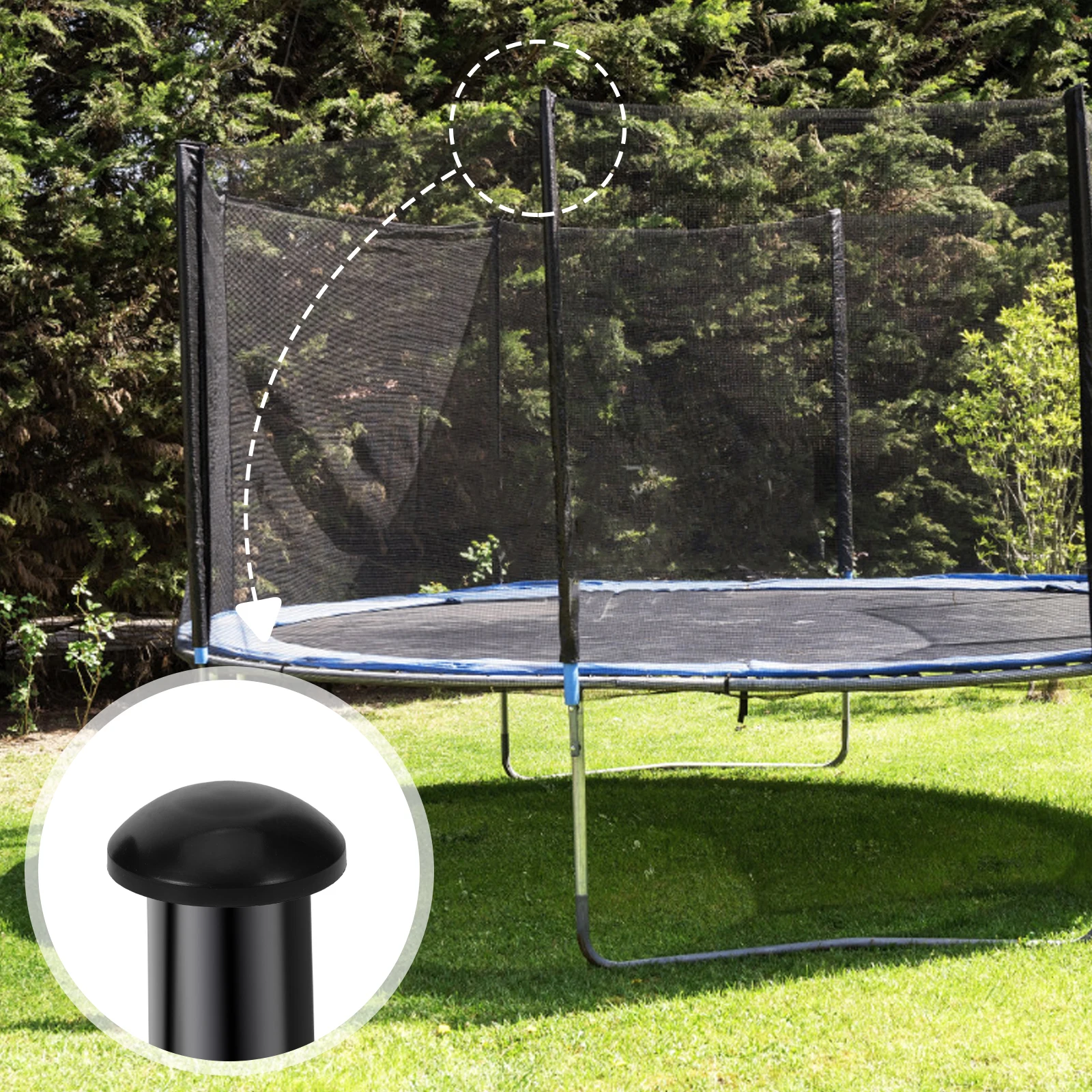 

8pcs Trampoline Parts Children's Bounce Cage Pole Caps PP Stick Covers Durable Safety Reliable Easy Install Outdoor Toys