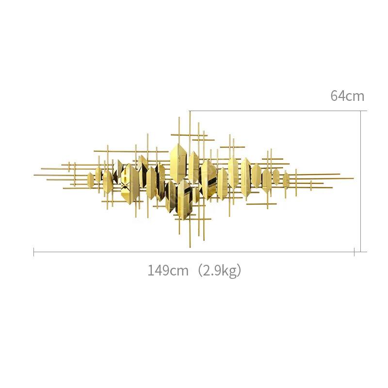 149x64cm Contemporary Metal Wall Art Luxury Living Room Decor Handicraft Light Hanging Customizable Wholesale Format Spring