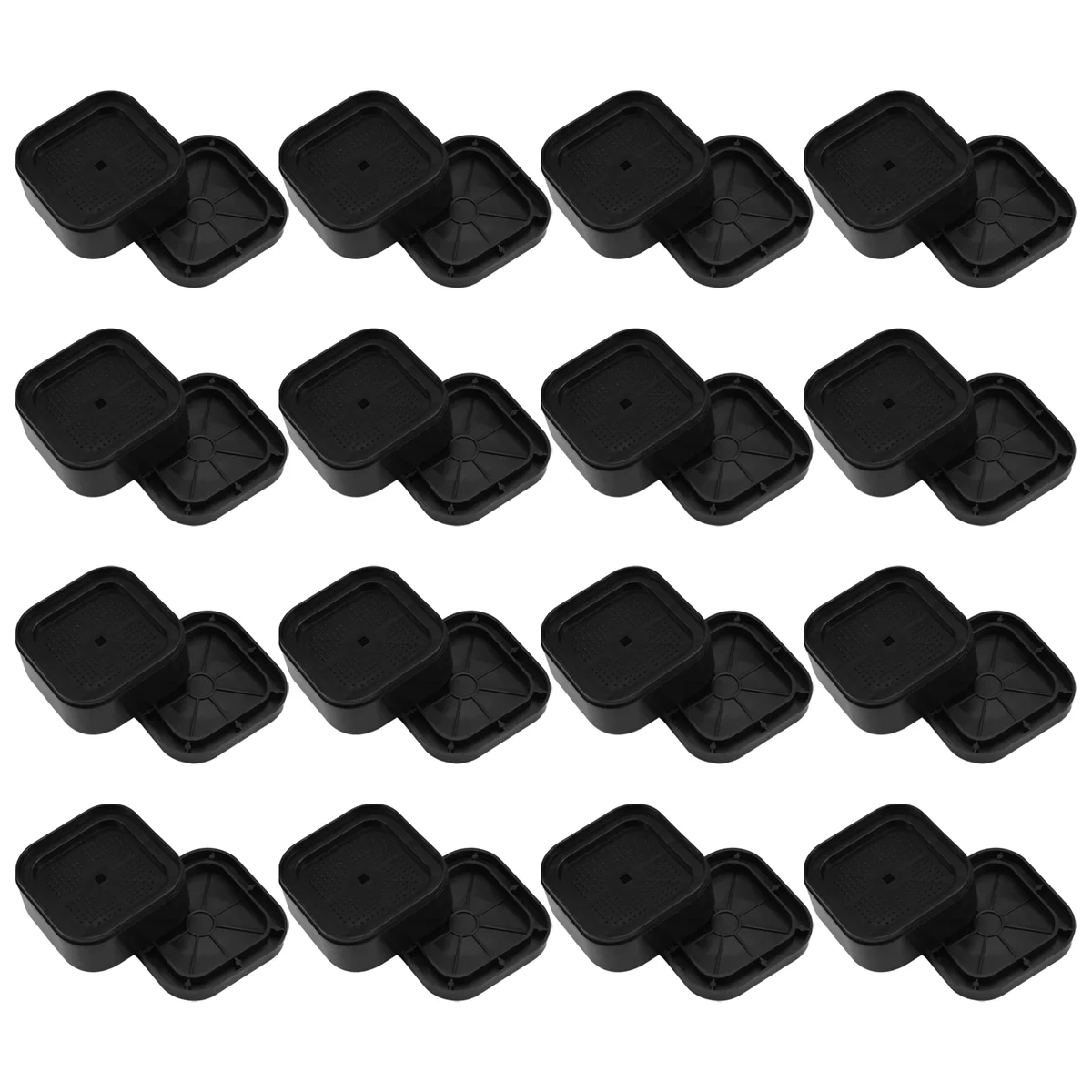 B60A Furniture Risers Adjustable Bed Risers 1.38In Stackable Heavy Duty Bed Lifts Risers Square Bed Raising Blocks 16 Pcs