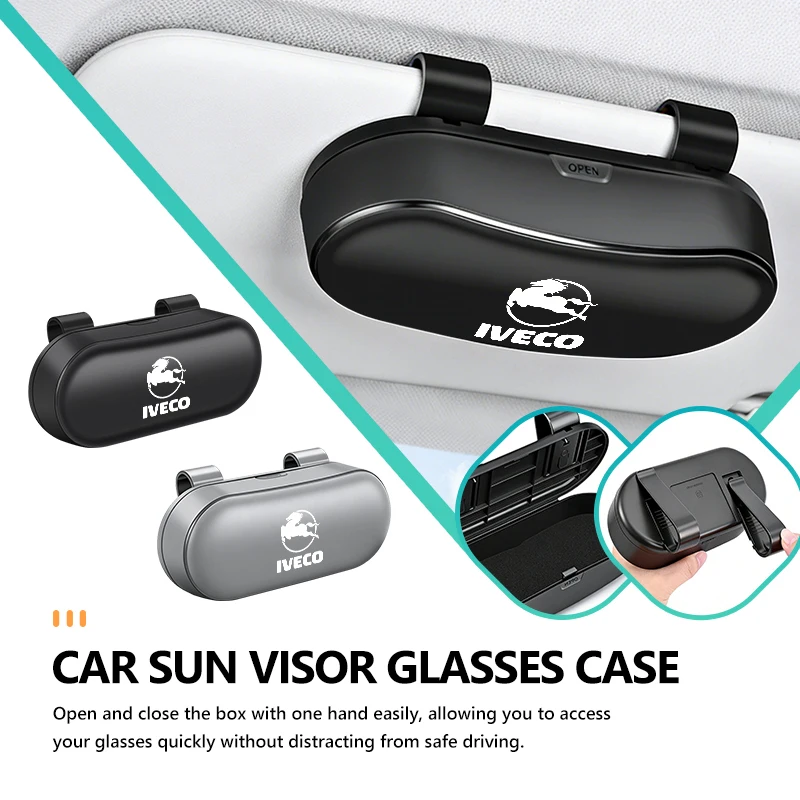 Visera solar universal para coche, caja de almacenamiento para gafas de sol, para IVECO Daily Van Chassis Cab e-Daily Eurocargo 4x4 T-Way Rigid