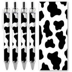 2/4PCS Cow Patterns Art Illustration Gel Pens Black White Pattern Customizable Large Capacity Caneta Stationery School Kids Gift