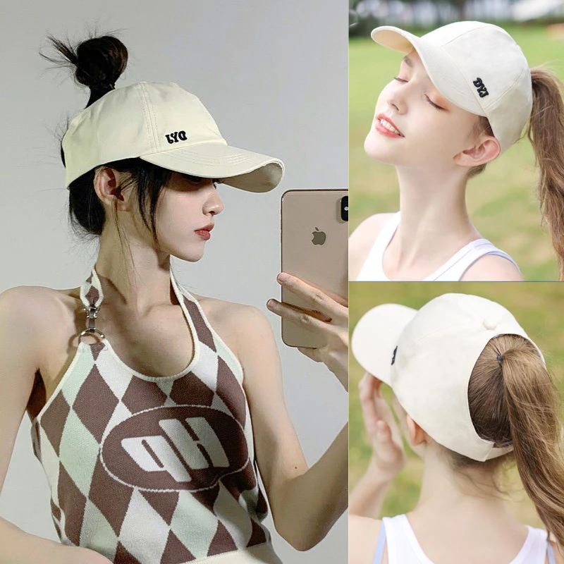 Baseball Cap Letter Hollow Top Hat Outdoor Summer Sun Shade Large Brim Hat Breathable