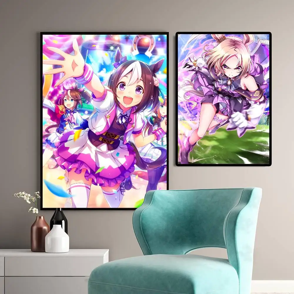 ملصق Umamusume P-Pretty DerbyS ملصق ذاتي اللصق - لا حاجة إلى غراء سهل الالتصاق وإزالة مثالي لديكور الغرفة