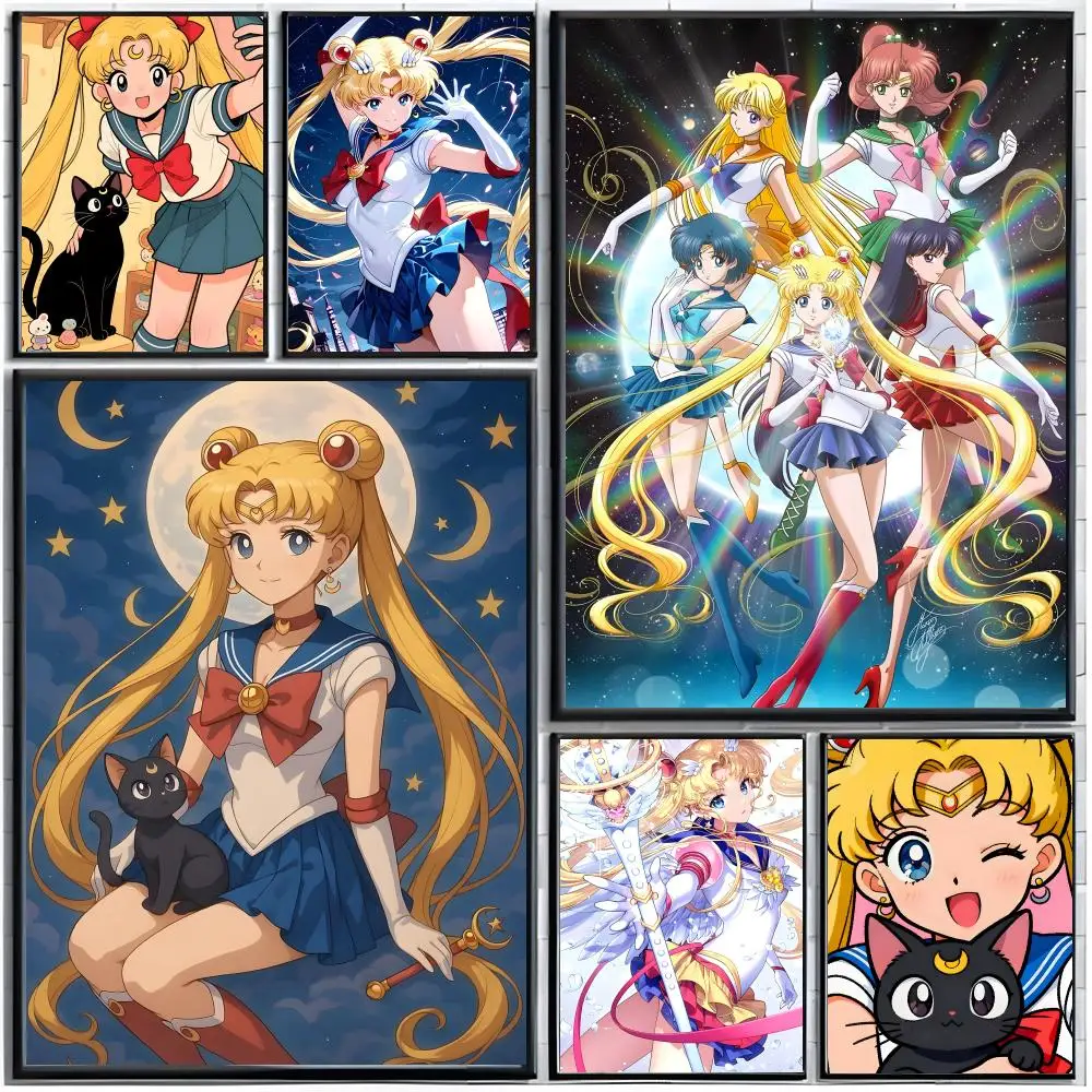 magical girl anime S-Sailor Moon Poster Modern Wall Art Home Decor Living Room Decorative Print Unframed
