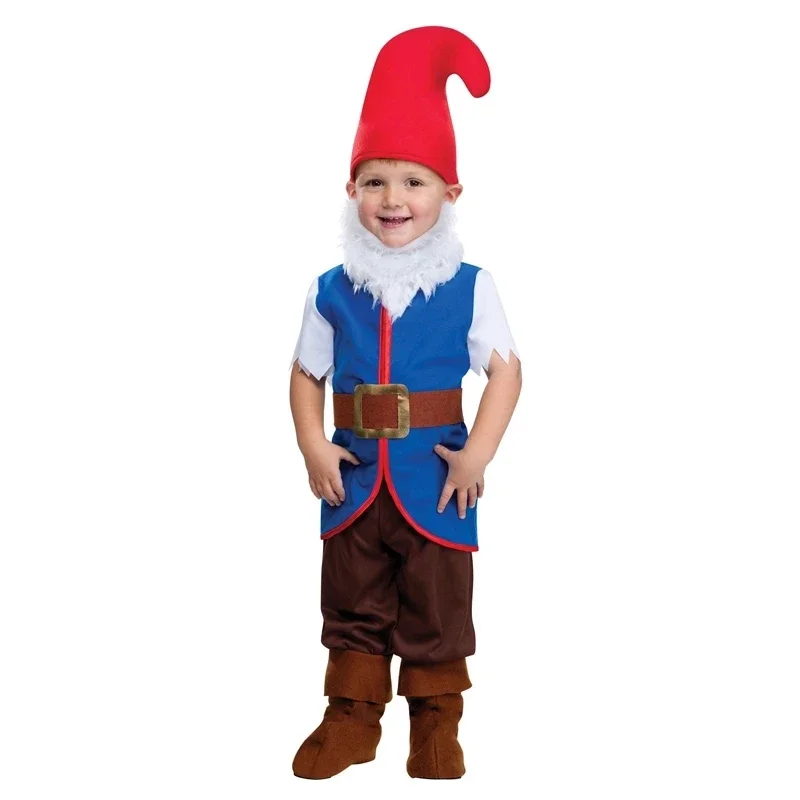 2025 New Arrival Child Boy Bearded Elf Suit Christmas Halloween Dress Up Garden Gnome Toddler Costume