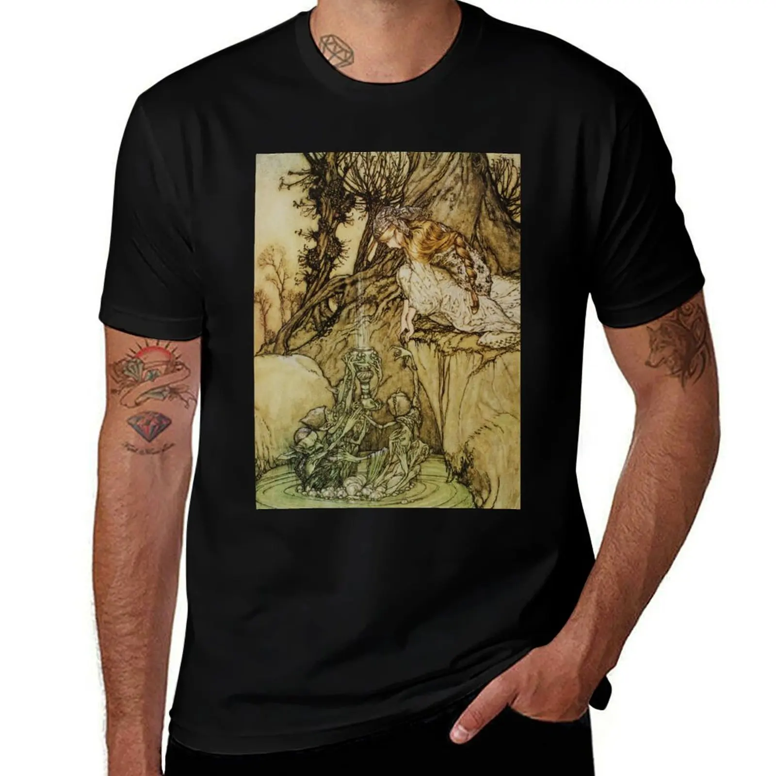 

The Magic Cup - Arthur Rackham T-Shirt man clothes street wear customs design your own men clothings