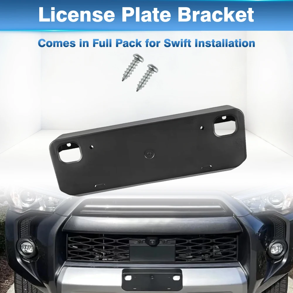 1 Set Car Front Bumper License Plate Bracket 5211435040 TO1068130 For Toyota 4Runner 2014-2023 Frame Holder Mount Bracket ABS view 5