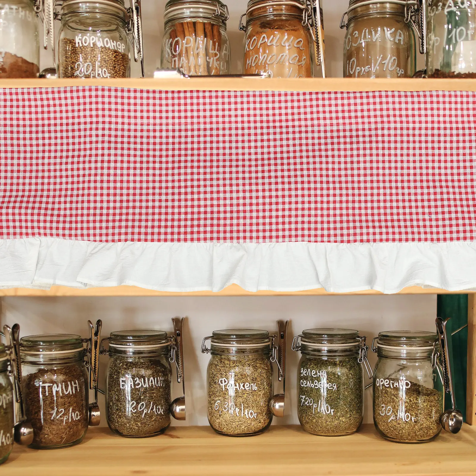 Red White Check Plaid Curtain Valance Premium Kitchen Window Short Curtains for Bedroom Living Room Cafe Home Decoration