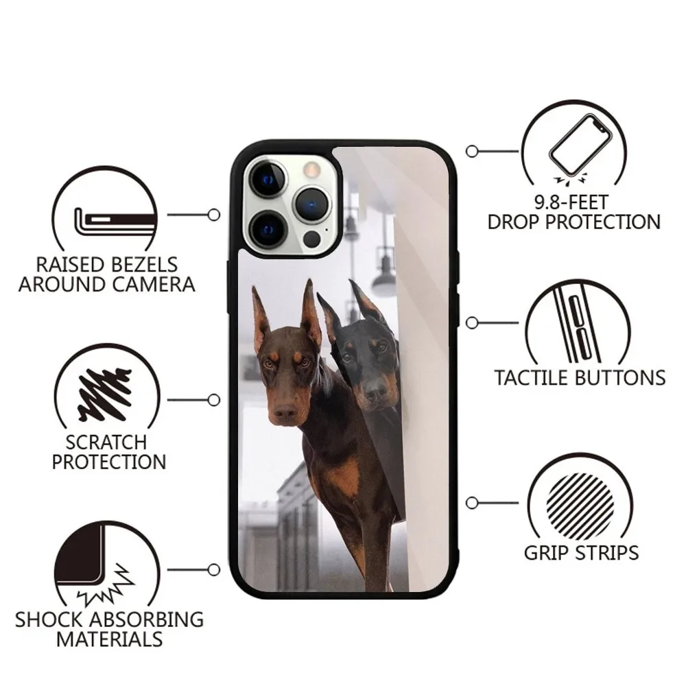 Animal Dog Doberman Pinscher Phone Case For iPhone 15,14,13,12,11,Plus,Pro,Max Mini Magsafe Magnetic Wireless Charging