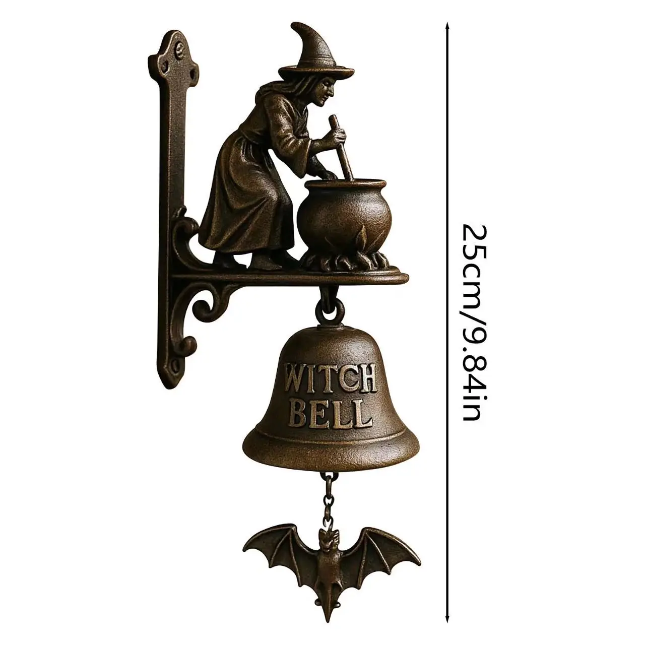 Retro Metal Welcome Doorbell Shopkeeper Bell Home Entrance Door Wall Mount Spooky Decorative Bell Firemen Halloween Witch Bell