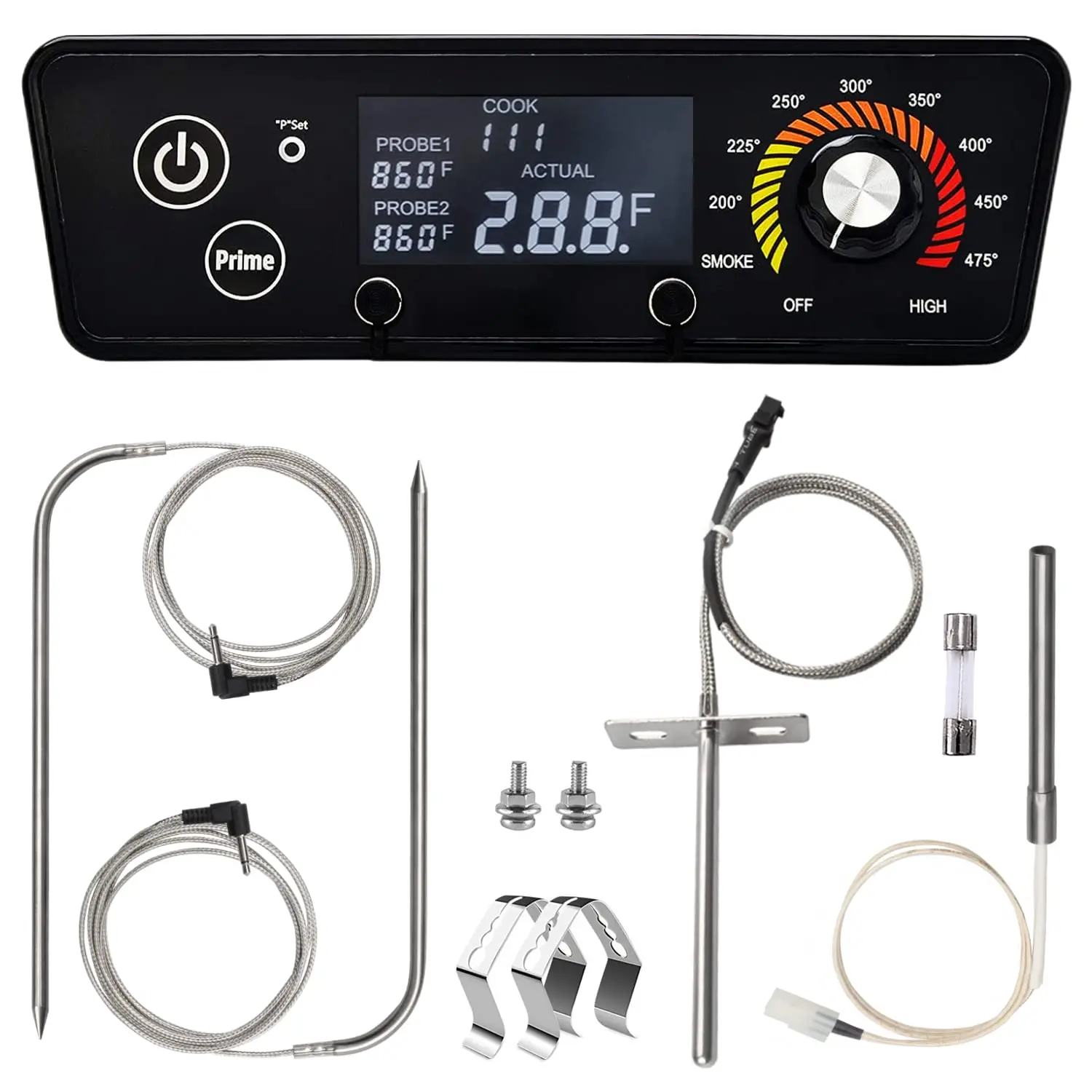 

Digital LCD Display Control Board Kit for Pellet Grills with Meat Probe, Temp Sensor & Igniter