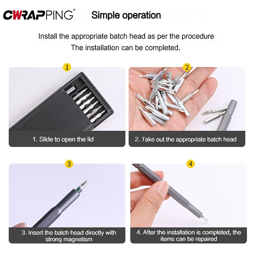 

25 in 1 Precision Screwdriver Set Motorcycle Magnetic Screw Driver Bit Professional Repair Tool Kit for Watch Car Accessories